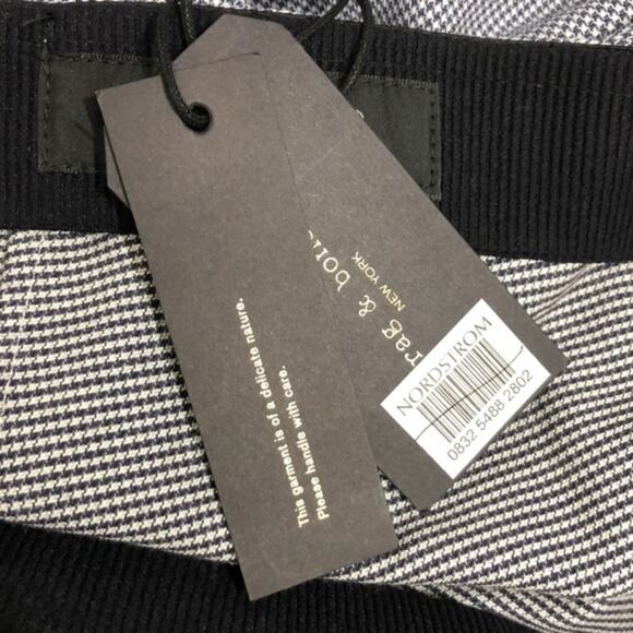 Rag & Bone Simone Mini Houndstooth Pants Blue 2 NWT - Picture 9 of 13